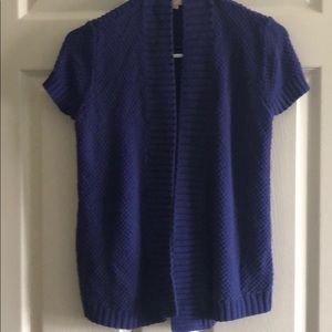 Short sleeve chunky open cardigan